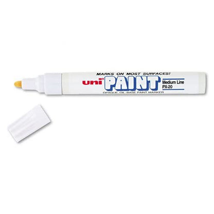 Uni-Paint PX-20 Oil-Based Paint Marker, Medium Point, White, 1-Count