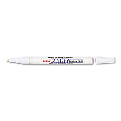 Uni-Paint PX-21 Oil-Based Paint Marker, Fine Point, White, 1-Count