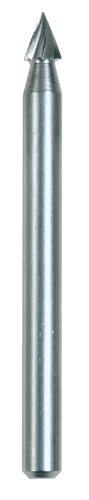 Dremel 118 Rotary Tool Accessory Carving Bit- Perfect for Wood, Plastic, Linoleum, and Soft Metals , Gray , 1/8 in