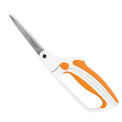 Fiskars Premier No. 8 Easy Action Sewing and Crafting Scissors  - Spring Action Fabric & Craft Scissors - White