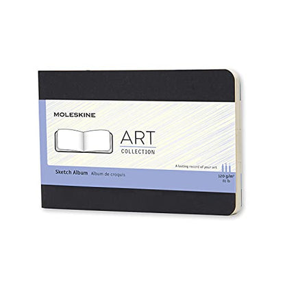 Moleskine Art Sketch Album, Soft Cover, Pocket (3.5" x 5.5") Plain/Blank, Black, 72 Pages