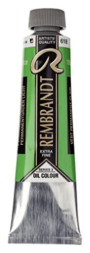 Royal Talens Rembrandt Artists' Oil Color, 40ml Tube, Permanent Green Light (01056182)