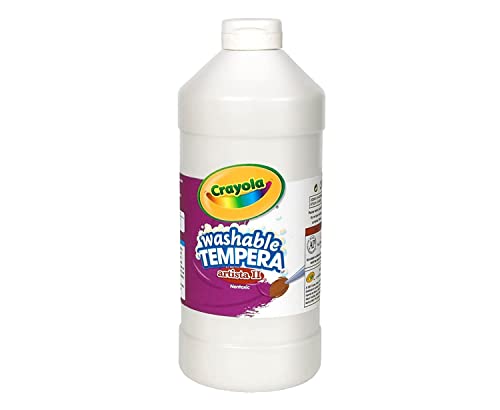 Crayola Washable Tempera Paint, White Paint for Kids, 16 Ounces