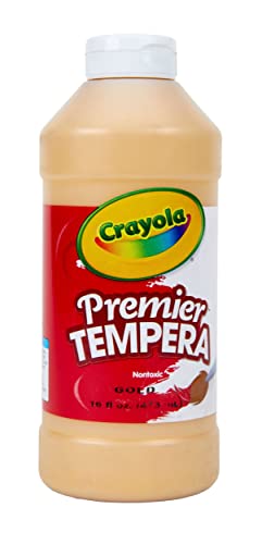 Crayola Tempera Paint for Kids, Gold Paint, Classroom Supplies, Non Toxic, 16 Oz Squeeze Bottle