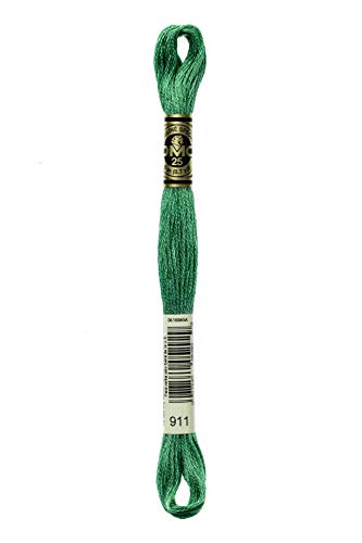 DMC 117-911 6 Strand Embroidery Cotton Floss, Medium Emerald Green, 8.7-Yard