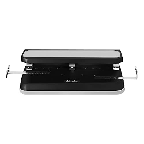 Swingline 2-7 Hole Punch, Adjustable, Heavy Duty Hole Puncher, Easy Touch, 32 Sheet Punch Capacity, Black/Gray (74300)