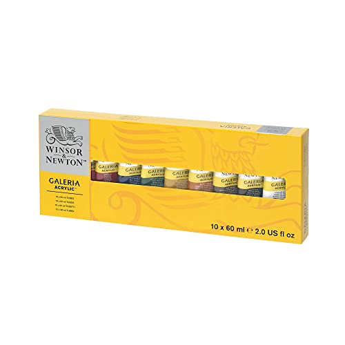 Winsor & Newton Galeria Acrylic Paint, 10 x 60ml (2--oz) Tube Paint Set