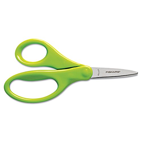 Fiskars 5" Pointed-Tip Scissors for Kids 4-7 - Scissors for School or Crafting - Back to School Supplies - Color May Vary