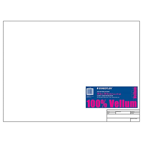 Staedtler(R) Vellum Paper with Title Block & Border, 18in. x 24in., White, Pad of 10 Sheets