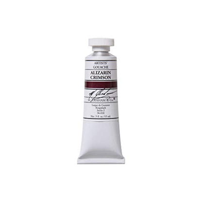 M. Graham 1/2-Ounce Tube Gouache Paint, Alizarin Crimson