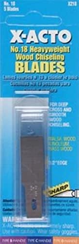 X-Acto H0859#18 Heavyweight Chiseling Blades - Pack. of 5 (SKU X218)