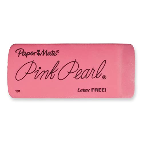 Paper Mate Pink Pearl Erasers, Large, 3 Count