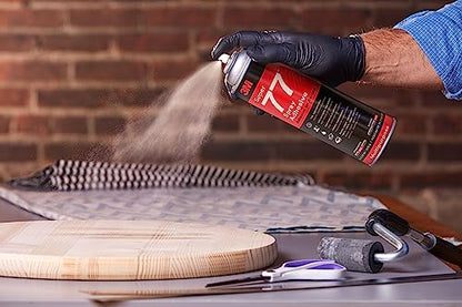 3M Super 77 Multipurpose Permanent Spray Adhesive Glue, Paper, Cardboard, Fabric, Plastic, Metal, Wood, Net Wt 16.75 oz