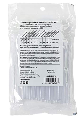 Adtech W220-34ZIP30 Hot, 30-Pack of Non-Yellowing Glue Sticks, Clear, 30 Count