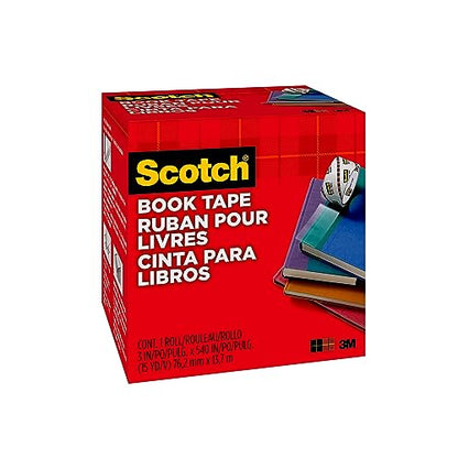 Scotch Book Tape, 3 in x 540 in, Excellent for Repairing, Reinforcing Protecting, and Covering (845-300)