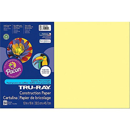 Tru-Ray® Construction Paper, 50% Recycled, Assorted Colors, 12" x 18", Pack Of 50 Sheets