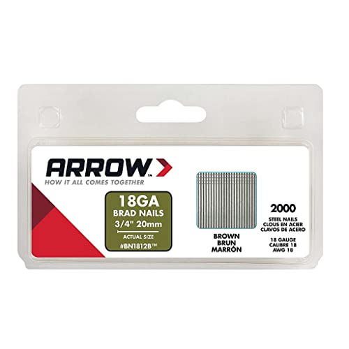 Arrow Fastener BN1812BCS Genuine 3/4-Inch, 18-Gauge Brown Brads, 2,000-Pack