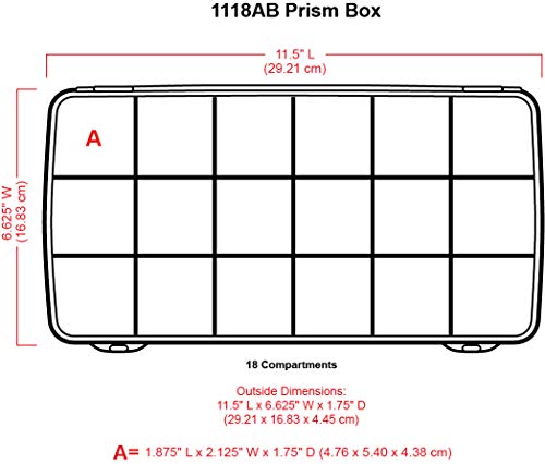 ArtBin 1118AB Prism 18 Compartment Storage Box, Small Art & Craft Organizer, [1] Plastic Storage Case, Clear