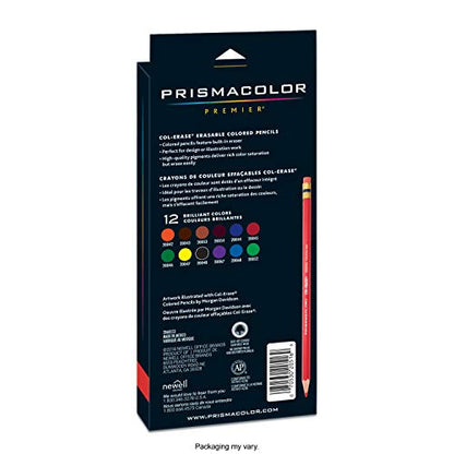 Prismacolor Col-Erase Erasable Colored Pencils, Adult Coloring, 12 Pack