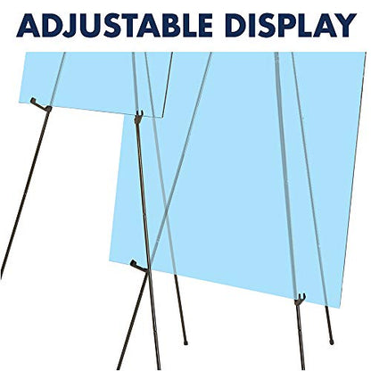 Quartet Instant Easel 63” Stand, Supports 5 lbs., Tripod Base, Powder Coated Steel Material, Collapsible, Black (29E)