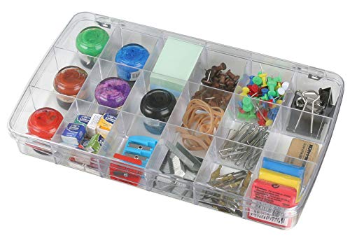 ArtBin 1118AB Prism 18 Compartment Storage Box, Small Art & Craft Organizer, [1] Plastic Storage Case, Clear