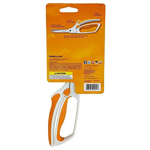 Fiskars Premier No. 8 Easy Action Sewing and Crafting Scissors  - Spring Action Fabric & Craft Scissors - White