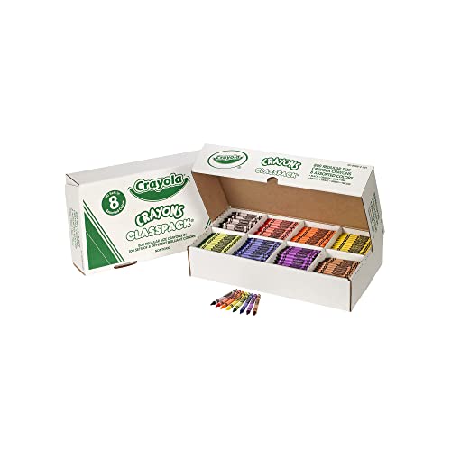 Crayola Crayon Classpack, 800 Count, Bulk School Supplies For Teachers, Large Crayon Box, 8 Colors