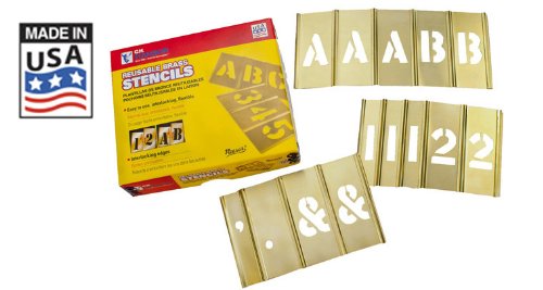 Stencil Set-Letter/Number 2" Brass 92Pcs.