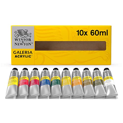 Winsor & Newton Galeria Acrylic Paint, 10 x 60ml (2--oz) Tube Paint Set