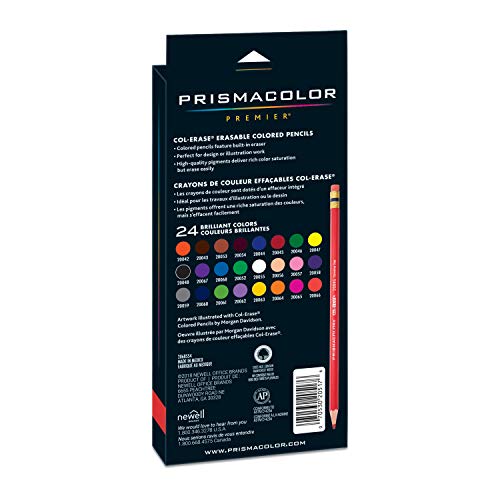 Prismacolor Col-Erase Erasable Colored Pencils, Adult Coloring, 24 Pack