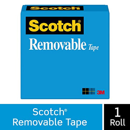 Scotch Removable Tape, 1/2 in x 1,296 in, 1 Box/Pack, Post-it Technology (811)