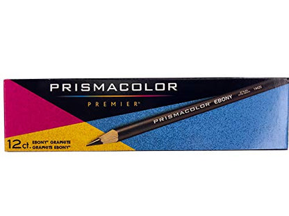 Prismacolor Ebony Graphite Drawing Pencils, Black, Adult Coloring, Box Of 12