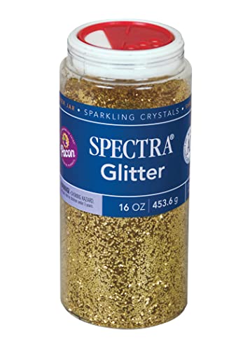 Spectra Arts & Crafts Glitter, Gold, 16 oz., 1 Jar