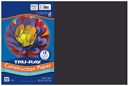 Recycled Tru-Ray Construction Paper, 12" x 18", Black (PAC103061) Category: Art and Drafting Paper