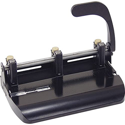 OIC® Heavy-Duty 3-Hole Lever Punch, Black