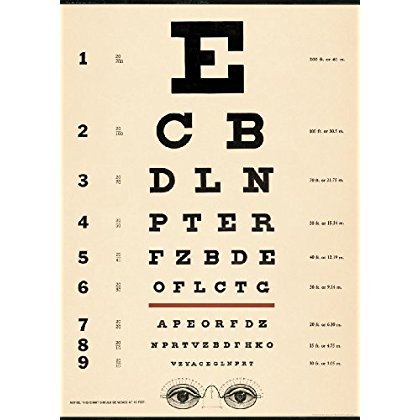 Cavallini & Co. Eye Exam Chart Decorative Decoupage Poster Wrapping Paper Sheet