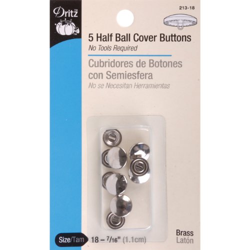 bwm95 Dritz Half Ball Buttons, 1 7/8 Inch Size 75 2/Pkg.