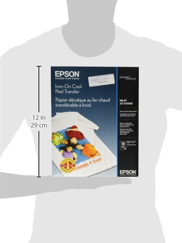 Epson Iron-on Cool Peel Transfer (8.5x11 Inches, 10 Sheets) (S041153),White