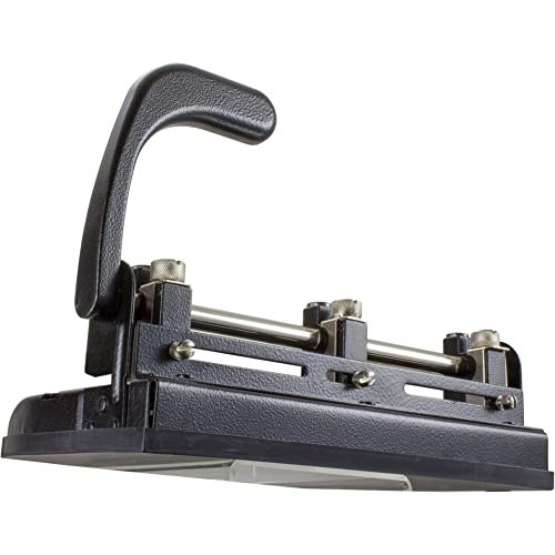 OIC® Heavy-Duty 3-Hole Lever Punch, Black