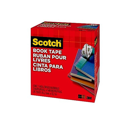 Scotch Book Tape, 3 in x 540 in, Excellent for Repairing, Reinforcing Protecting, and Covering (845-300)