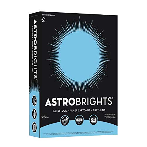 Astrobrights® Color Card Stock, 8 1/2" x 11", FSC® Certified, 30% Recycled, 65 Lb, Lunar Blue, Pack of 250