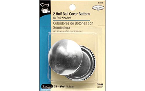 bwm95 Dritz Half Ball Buttons, 1 7/8 Inch Size 75 2/Pkg.