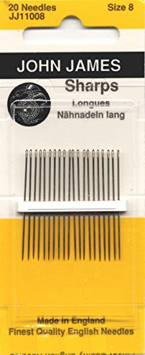 Colonial Needle Sharps Hand Needles-Size 8 20/Pkg