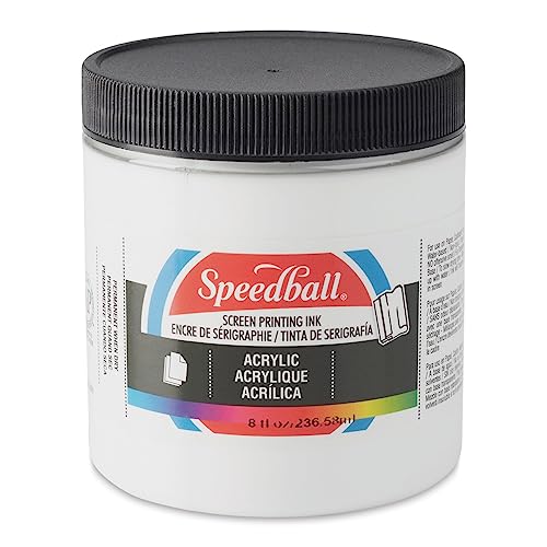 Speedball Acrylic Screen Printing Ink, 8-Ounce, White