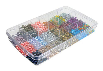 ArtBin 1118AB Prism 18 Compartment Storage Box, Small Art & Craft Organizer, [1] Plastic Storage Case, Clear