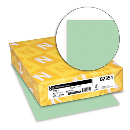 Wausau Paper 82351 Neenah Exact Vellum Bristol, 67 lb, 8.5 x 11 Inches, 250 Sheets, Green