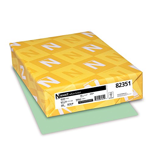 Wausau Paper 82351 Neenah Exact Vellum Bristol, 67 lb, 8.5 x 11 Inches, 250 Sheets, Green