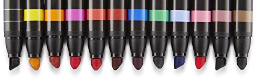 Prismacolor Premier Double-Ended Art Markers, Fine and Chisel Tip, 12 Pack