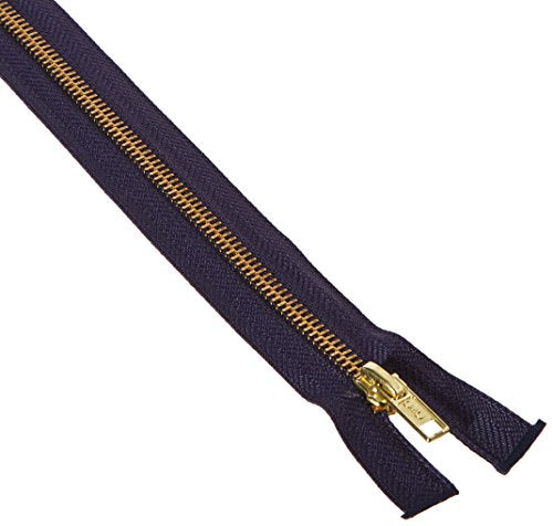 Coats & Clark Inc. Coats & Clark F25 24-13 Heavyweight Brass Separating Metal Zipper, 24", Navy