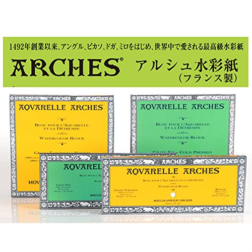 ARCHES 18 x 26 cm 300 GSM Cold Pressed Glued on 4 Sides Block Watercolour Paper - Natural White (Pack of 20 Sheets)